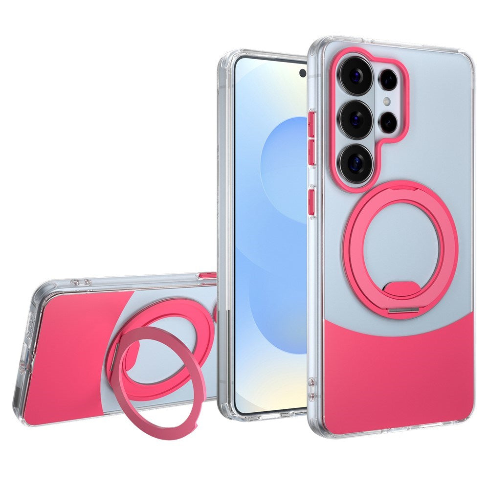 Samsung Galaxy S26 Ultra EIDERWOOD Hybrid Deksel med Stativfunksjon - MagSafe Kompatibel - Gjennomsiktig / Pink