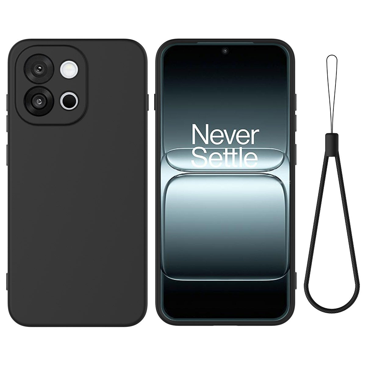 OnePlus Nord 6 EIDERWOOD Fôret Silikon Deksel m. Stropp - Svart