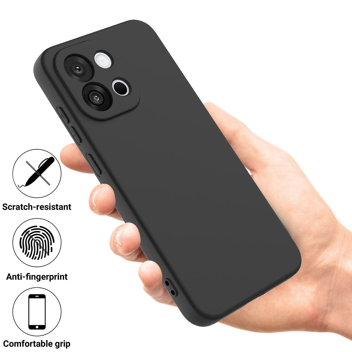OnePlus Nord 6 EIDERWOOD Fôret Silikon Deksel m. Stropp - Svart