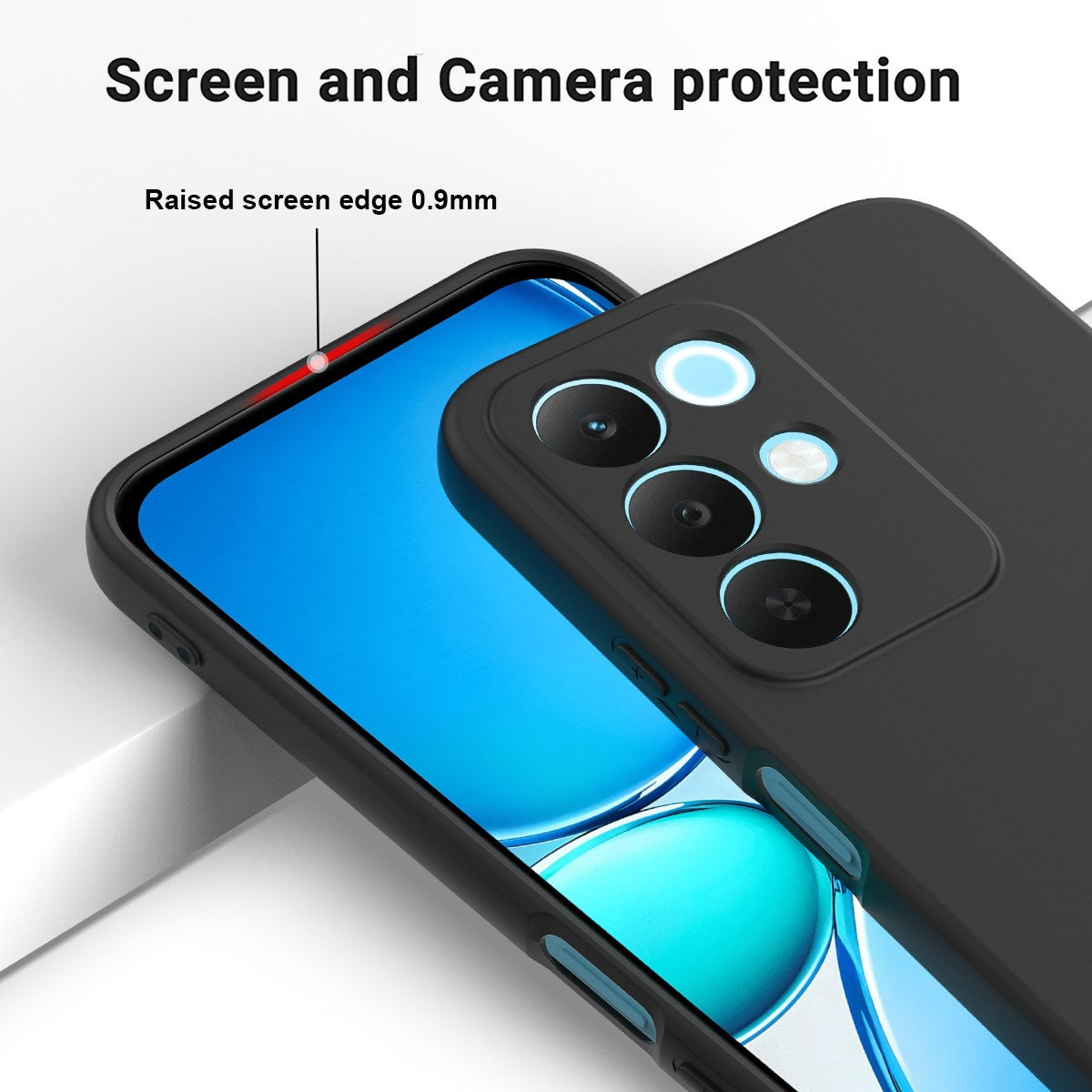 Realme C100 EIDERWOOD Silikon Deksel m. Stropp - Svart