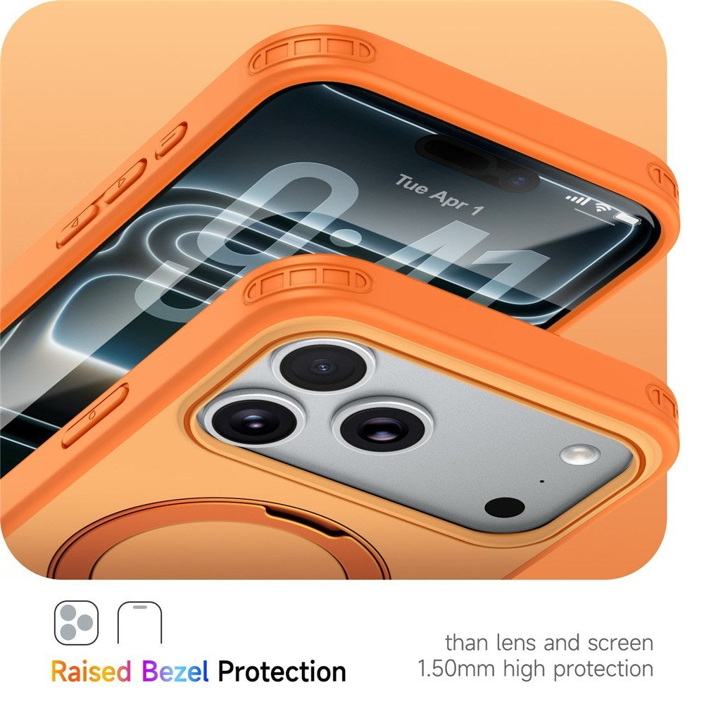 iPhone 18 Pro Max / 17 Pro Max EIDERWOOD Hybrid Plast Deksel m. Roterende Kickstand - MagSafe Kompatibel - Oransje
