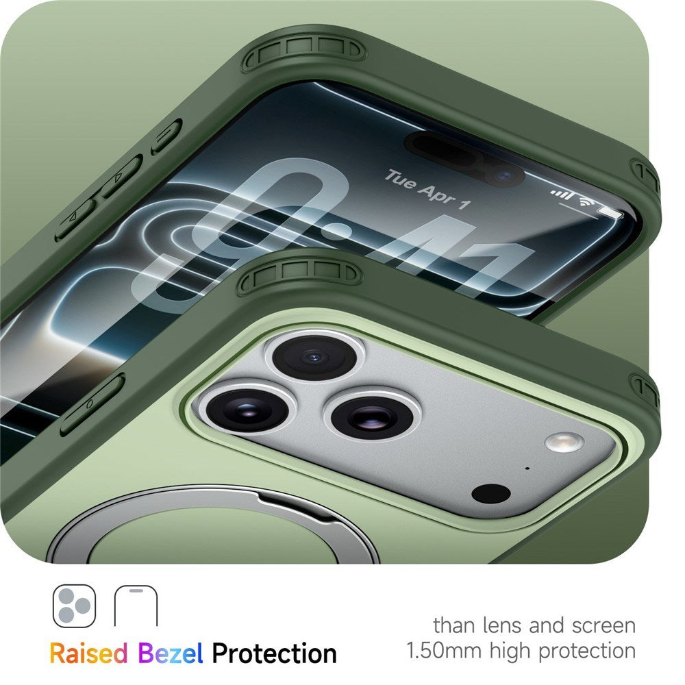 iPhone 18 Pro Max / 17 Pro Max EIDERWOOD Hybrid Plast Deksel m. Roterende Kickstand - MagSafe Kompatibel - Grønn