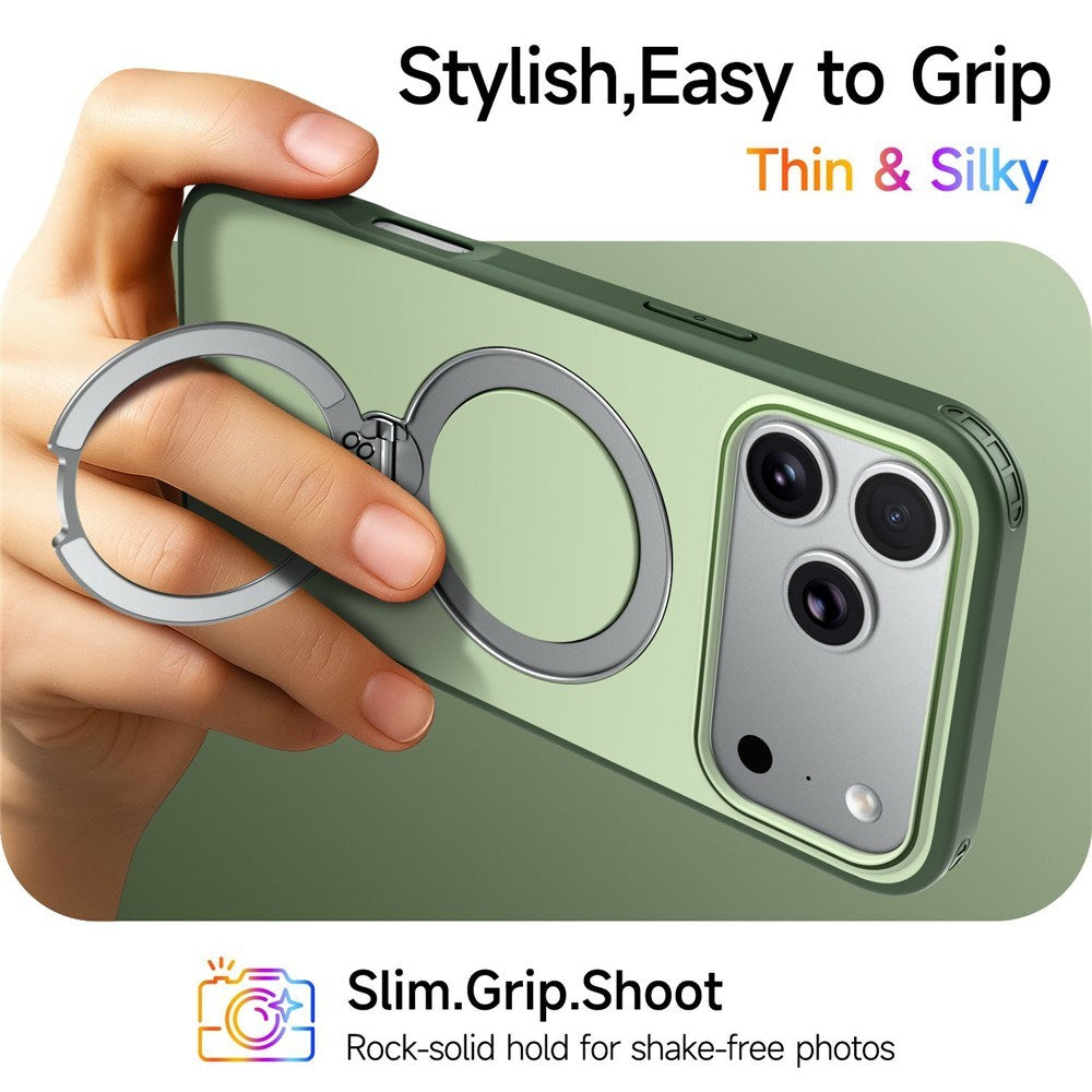 iPhone 18 Pro Max / 17 Pro Max EIDERWOOD Hybrid Plast Deksel m. Roterende Kickstand - MagSafe Kompatibel - Grønn