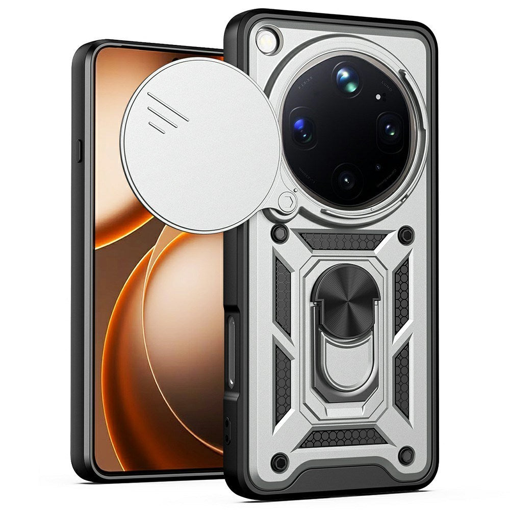 OPPO Find X9 Ultra EIDERWOOD Håndverker Deksel med 360° Roterbar Camslider & Kickstand - Svart / Sølv