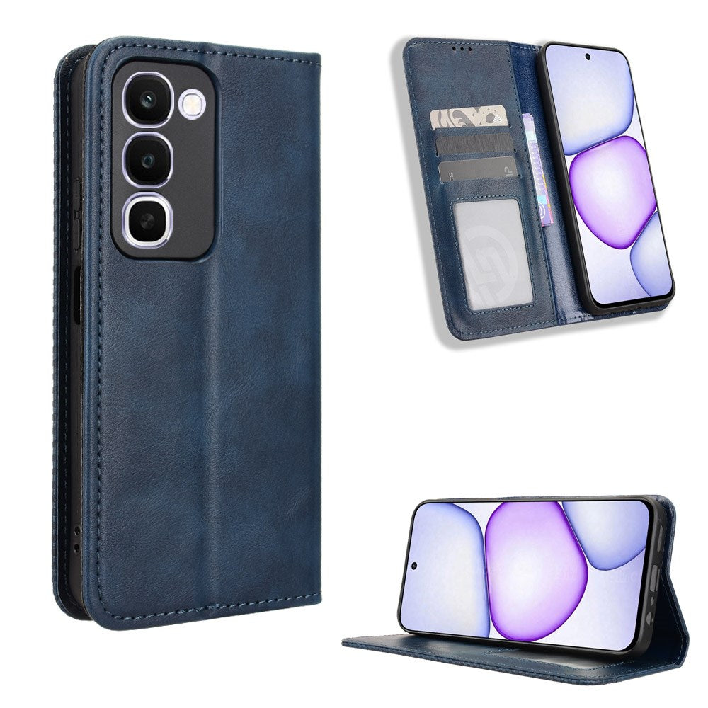 Realme C100 EIDERWOOD Kunstskinn Flip Deksel m. Kortlomme & Stativfunksjon - Blå