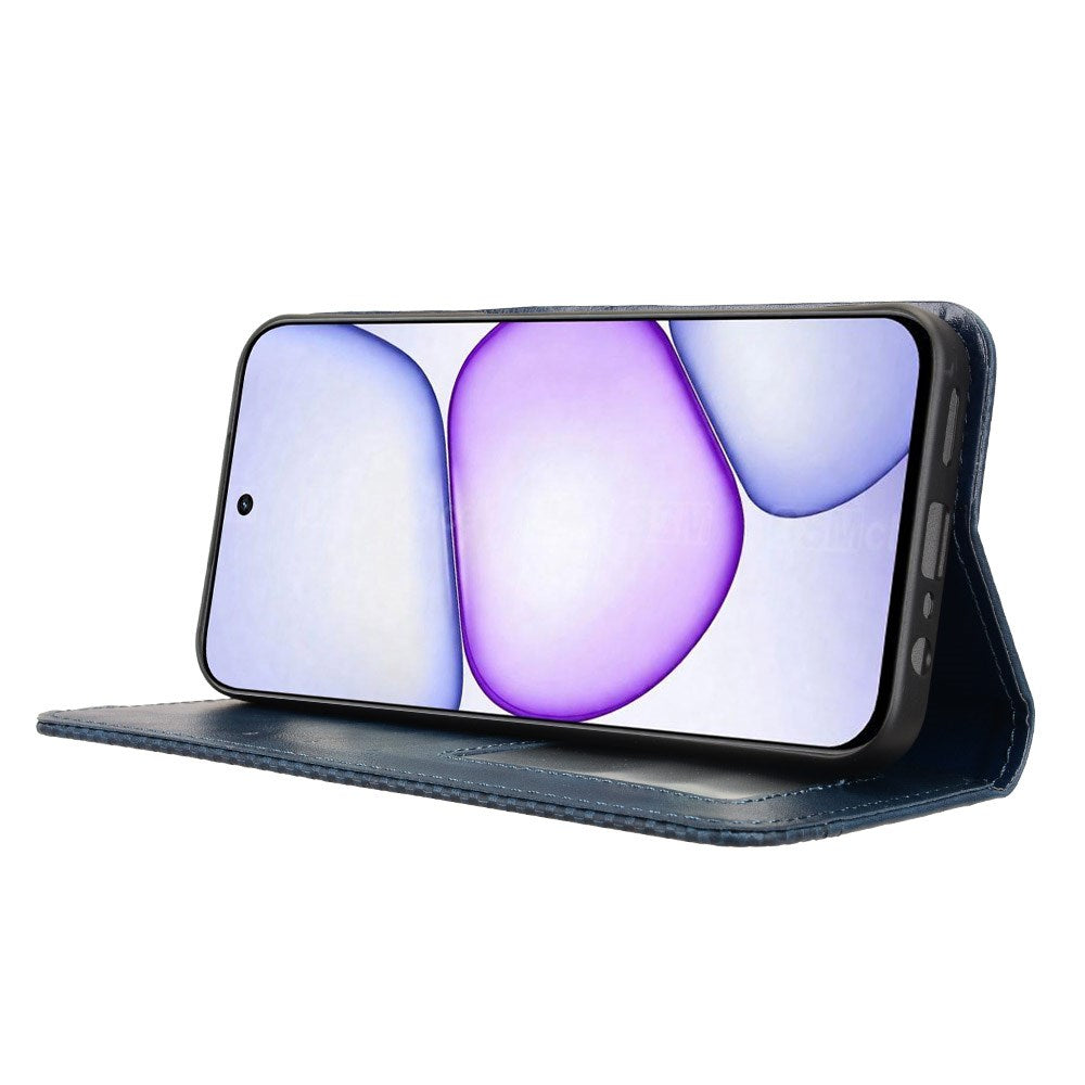 Realme C100 EIDERWOOD Kunstskinn Flip Deksel m. Kortlomme & Stativfunksjon - Blå
