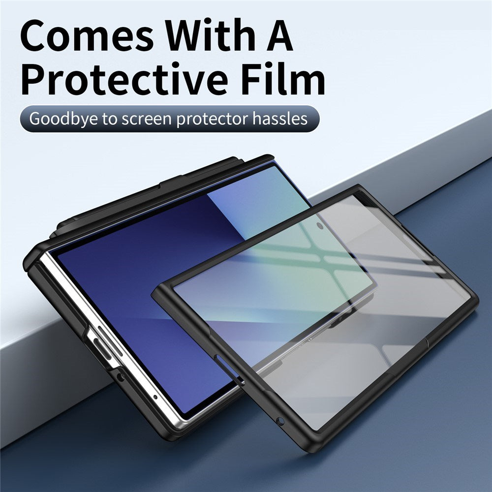 Samsung Galaxy Z Fold8 Hard Plast Deksel m. Skjermbeskytter & Støttefunksjon - Svart