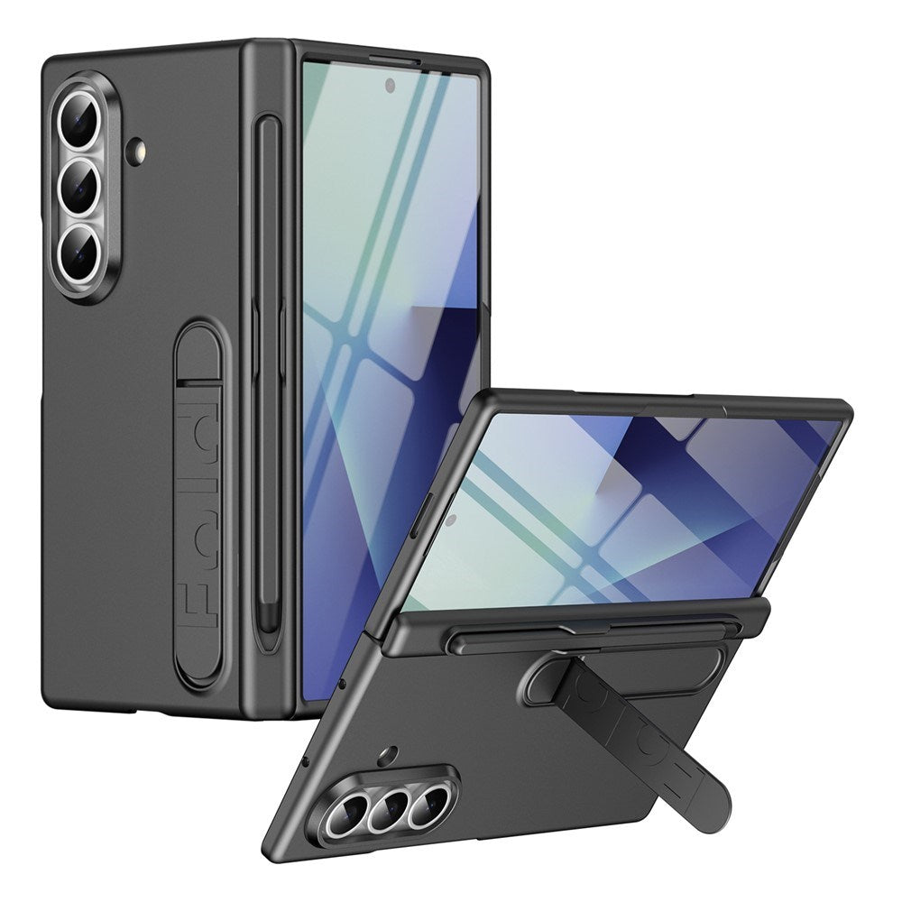 Samsung Galaxy Z Fold8 Hard Plast Deksel m. Skjermbeskytter & Støttefunksjon - Grå