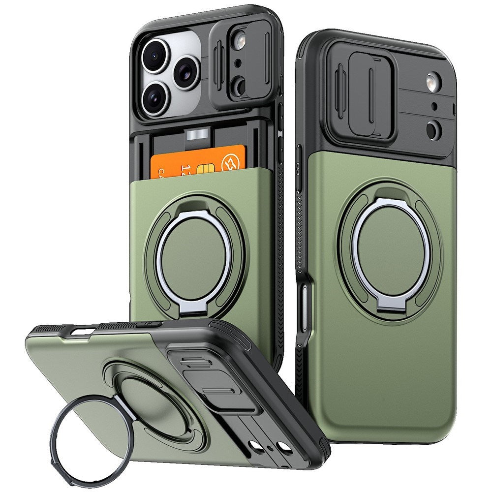 iPhone 18 Pro / 17 Pro EIDERWOOD Hybrid Håndverker Deksel m. Kortholder & Cam Slider - MagSafe Kompatibel - Grønn