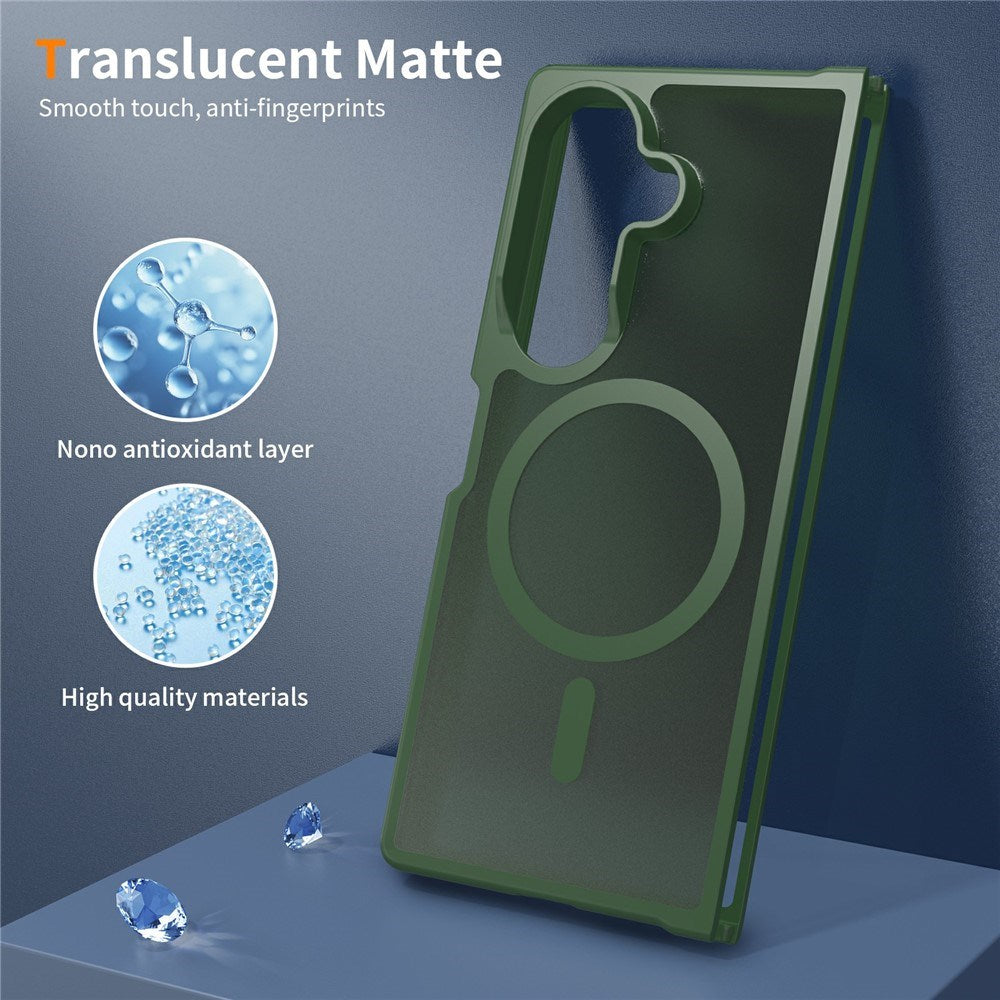 Samsung Galaxy Z Fold8 Matt Fleksibelt Plast Deksel - MagSafe Kompatibel - Grønn