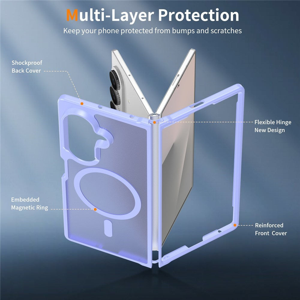 Samsung Galaxy Z Fold8 Matt Fleksibelt Plast Deksel - MagSafe Kompatibel - Lilla