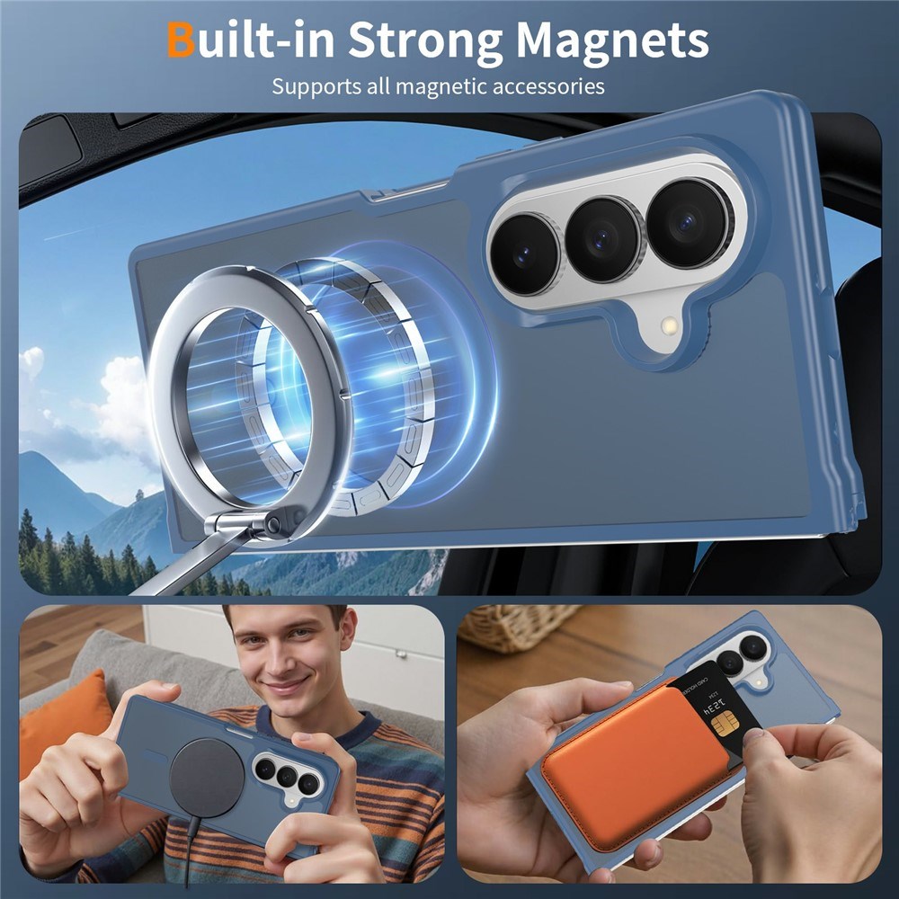 Samsung Galaxy Z Fold8 Matt Fleksibelt Plast Deksel - MagSafe Kompatibel - Blå