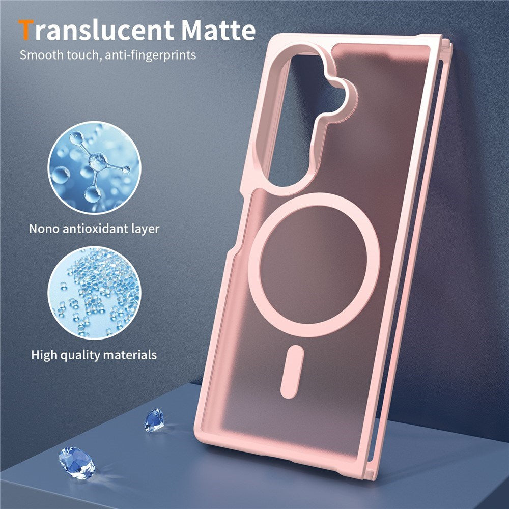 Samsung Galaxy Z Fold8 Matt Fleksibelt Plast Deksel - MagSafe Kompatibel - Rosa