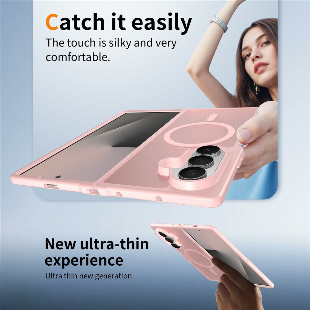 Samsung Galaxy Z Fold8 Matt Fleksibelt Plast Deksel - MagSafe Kompatibel - Rosa