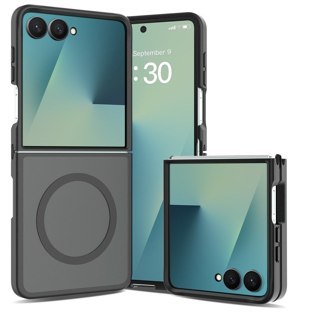 Samsung Galaxy Z Flip8 Matt Fleksibelt Plast Deksel - MagSafe Kompatibel - Svart