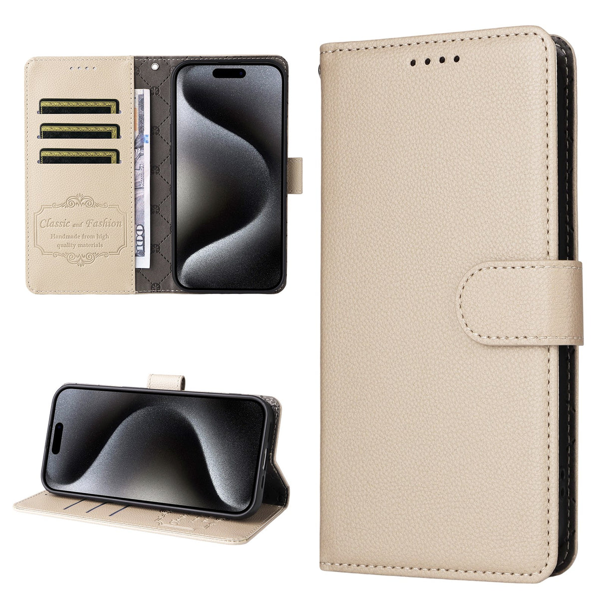 Motorola Moto G47 / G37 EIDERWOOD Flippdeksel (RFID-blokkering) - Beige