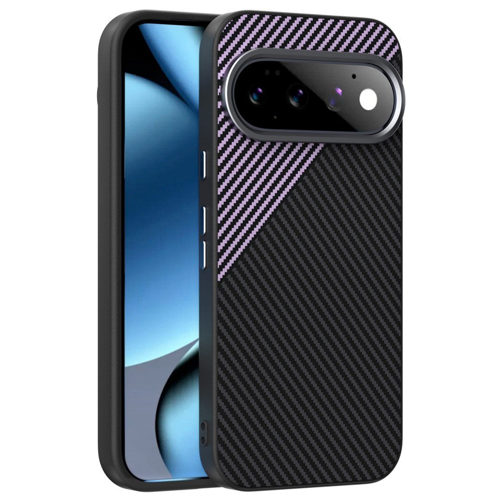 Google Pixel 11 ABEEL Hybrid Deksel med Karbonfibertekstur - Svart / Lilla
