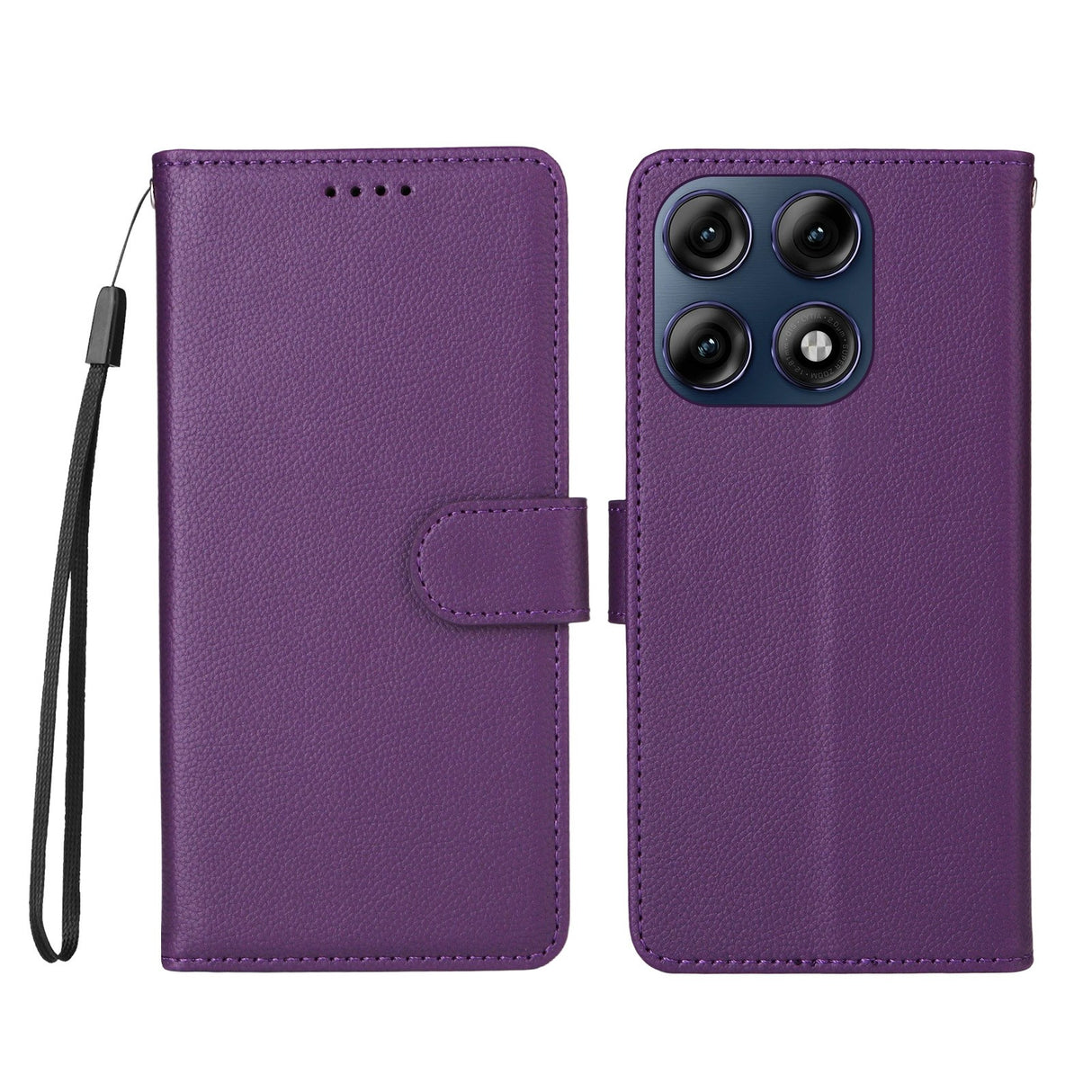 Motorola Edge 70 Pro EIDERWOOD Kunstskinn Flip Deksel m. Stropp - Lilla