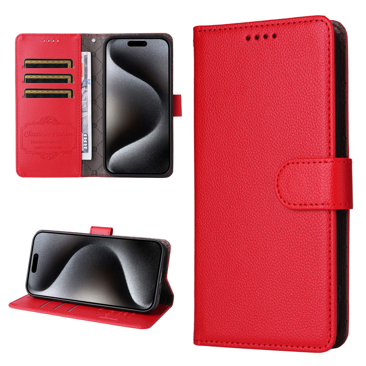 Motorola Edge 70 Pro EIDERWOOD Kunstskinn Flip Deksel m. Stropp - Rød