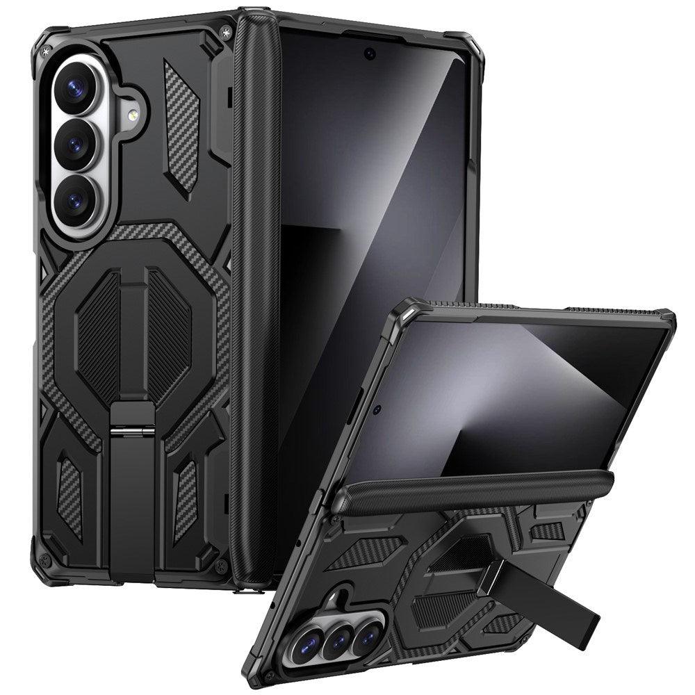 Samsung Galaxy Z Fold8 Ultra / Fold7 EIDERWOOD Håndverker Deksel med Indbygget Kickstand - MagSafe Kompatibel - Svart