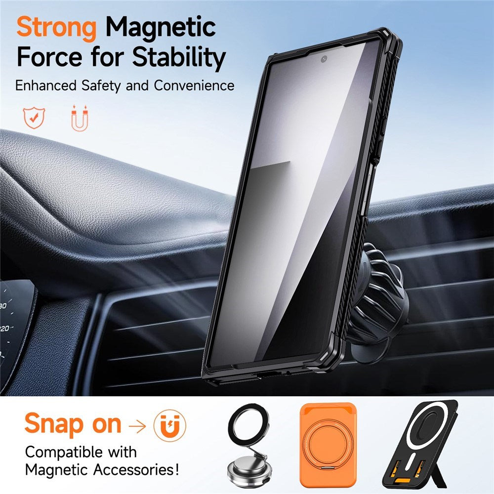 Samsung Galaxy Z Fold8 Ultra / Fold7 EIDERWOOD Håndverker Deksel med Indbygget Kickstand - MagSafe Kompatibel - Svart / Grå