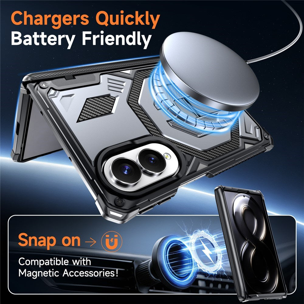 Samsung Galaxy Z Fold8 EIDERWOOD Håndverker Deksel med Indbygget Kickstand - MagSafe Kompatibel - Svart / Grå