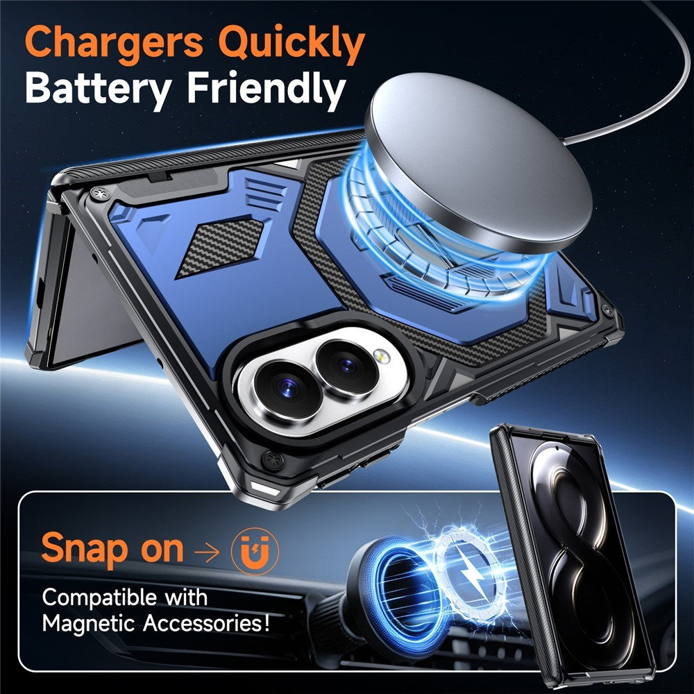 Samsung Galaxy Z Fold8 EIDERWOOD Håndverker Deksel med Indbygget Kickstand - MagSafe Kompatibel - Svart / Blå