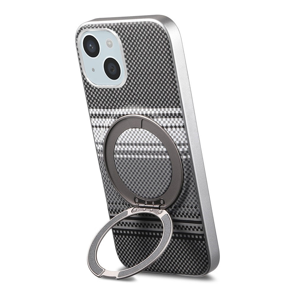 iPhone 14 / 13 EIDERWOOD Hybrid Plast Gradient Deksel m. Roterende Kickstand - MagSafe Kompatibel - Svart