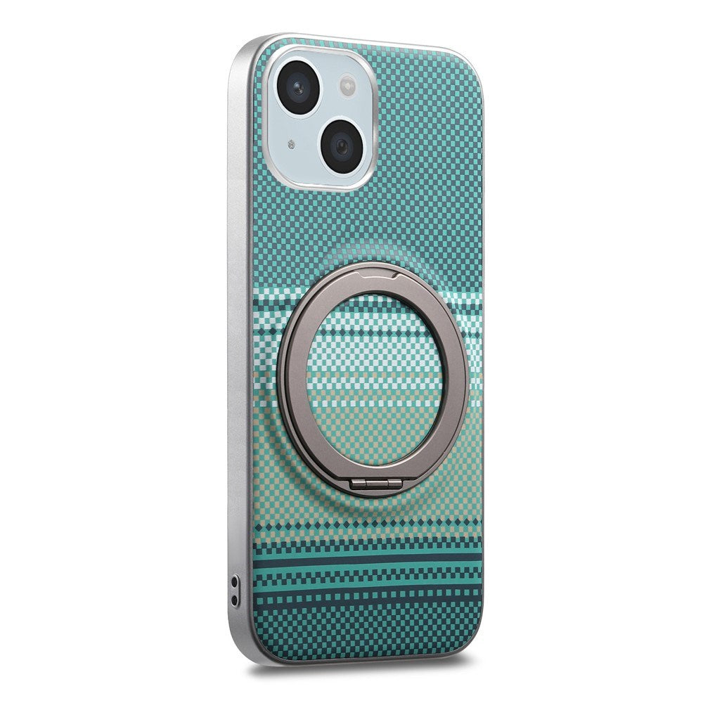 iPhone 14 / 13 EIDERWOOD Hybrid Plast Gradient Deksel m. Roterende Kickstand - MagSafe Kompatibel - Grønn