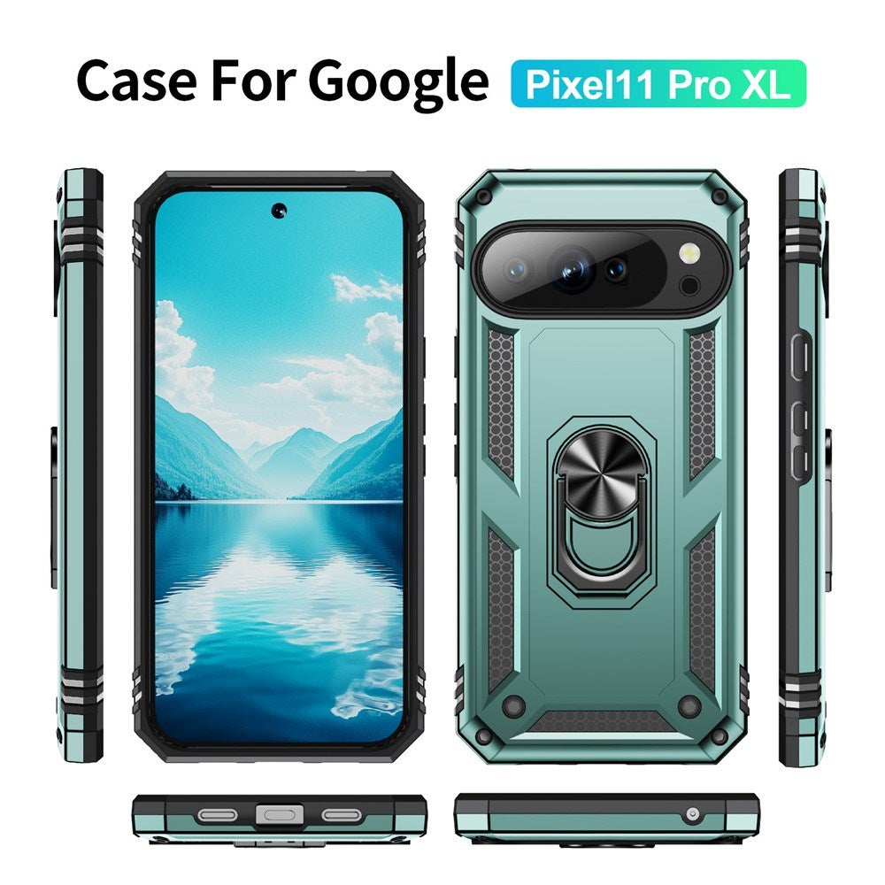 Google Pixel 11 Pro XL EIDERWOOD Håndverkerdeksel med 360 Graders Roterbar Støtte - Turkis