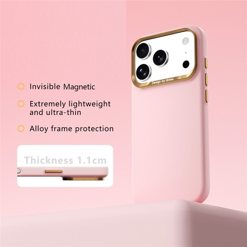 iPhone 18 Pro / 17 Pro ABEEL Hardt Soft-Touch Plast Deksel - MagSafe Kompatibel - Rosa