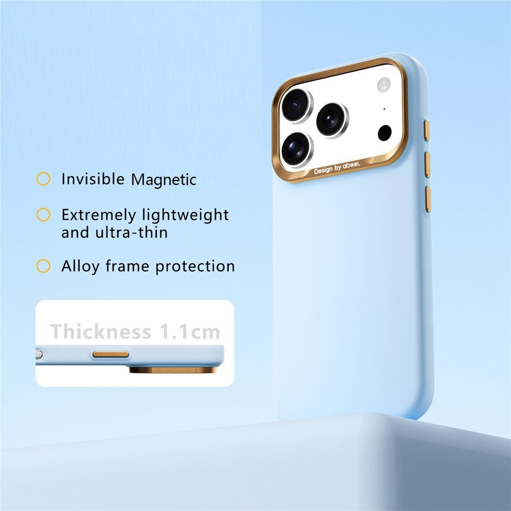 iPhone 18 Pro Max / 17 Pro Max ABEEL Hardt Soft-Touch Plast Deksel - MagSafe Kompatibel - Lyseblå