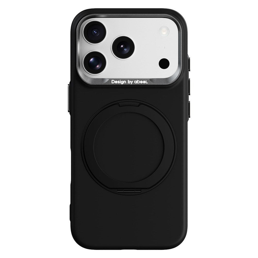 iPhone 17 Pro Max / 18 Pro Max ABEEL Hardt Soft-Touch Plast Deksel m. Kickstand - MagSafe Kompatibel - Svart