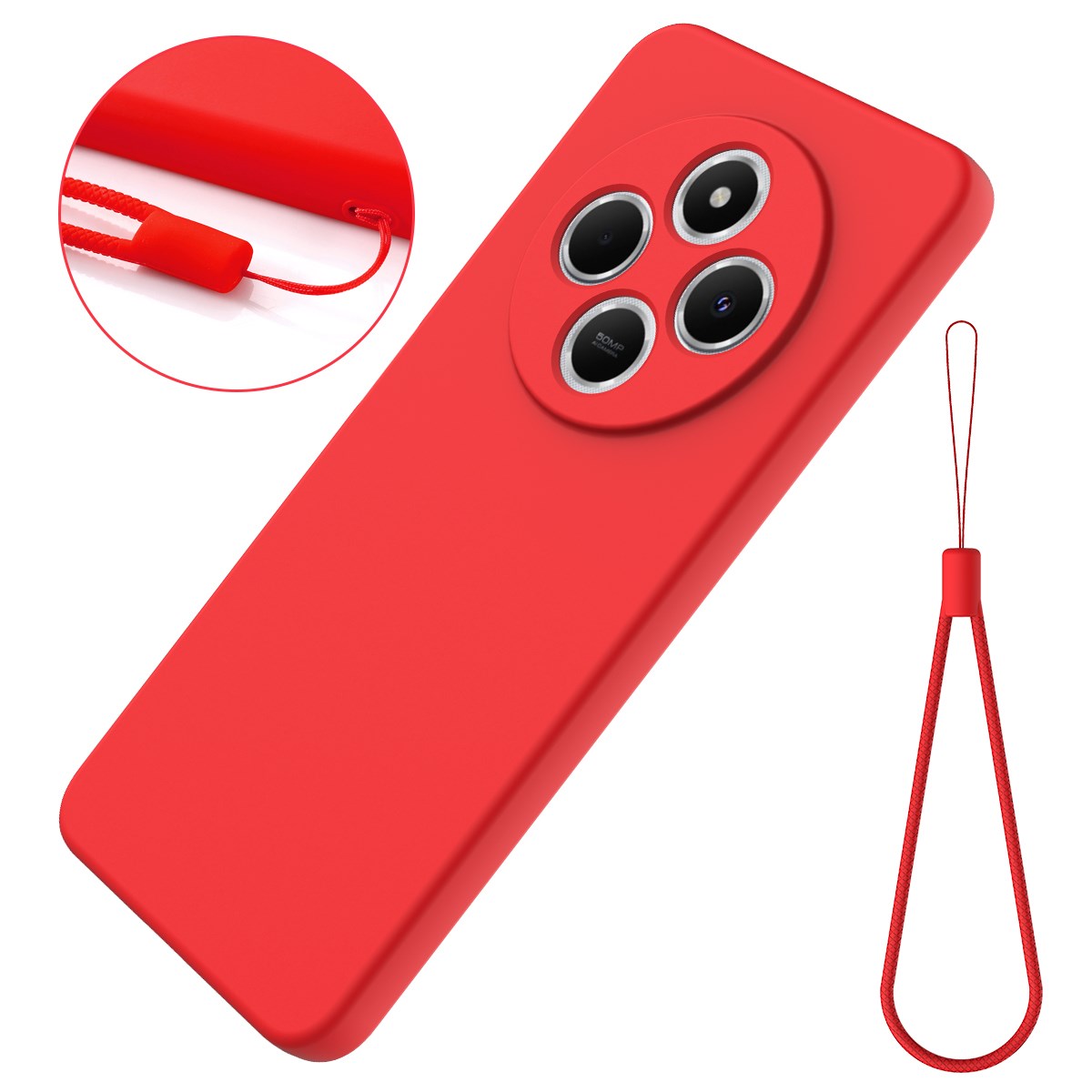 Xiaomi Redmi 17C (4G) EIDERWOOD Silikon Deksel med Stropp - Rød