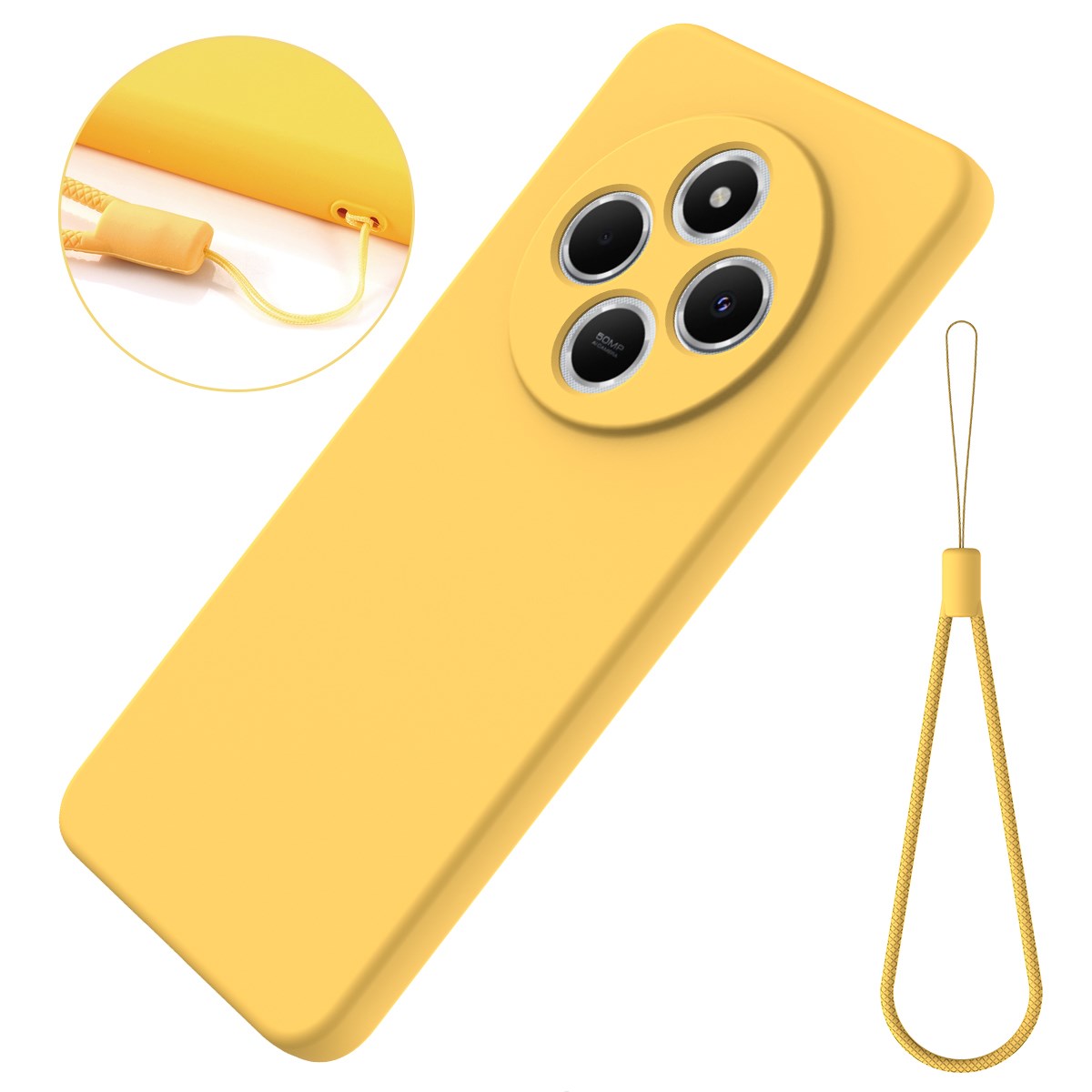 Xiaomi Redmi 17C (4G) EIDERWOOD Silikon Deksel med Stropp - Gul