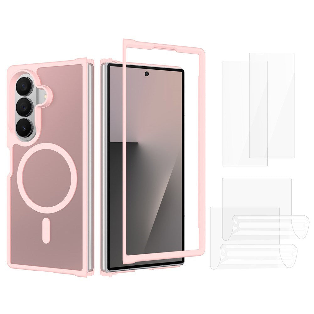 Samsung Galaxy Z Fold8 Ultra EIDERWOOD Hybrid Deksel inkl. Skjermbeskyttersett - Rosa / Gjennomsiktig
