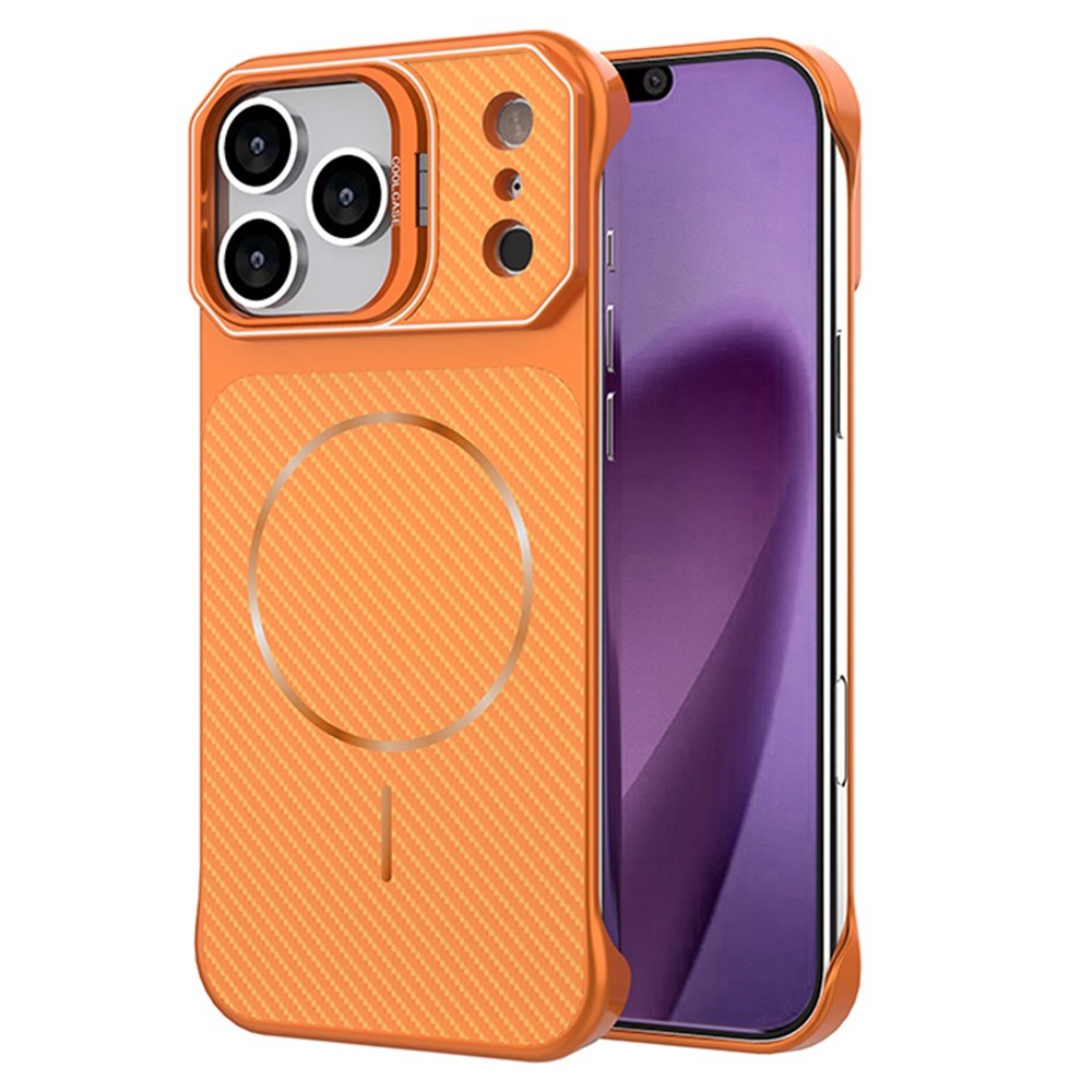 iPhone 18 Pro / 17 Pro EIDERWOOD Carbon Deksel m. Kickstand - MagSafe Kompatibel - Oransje