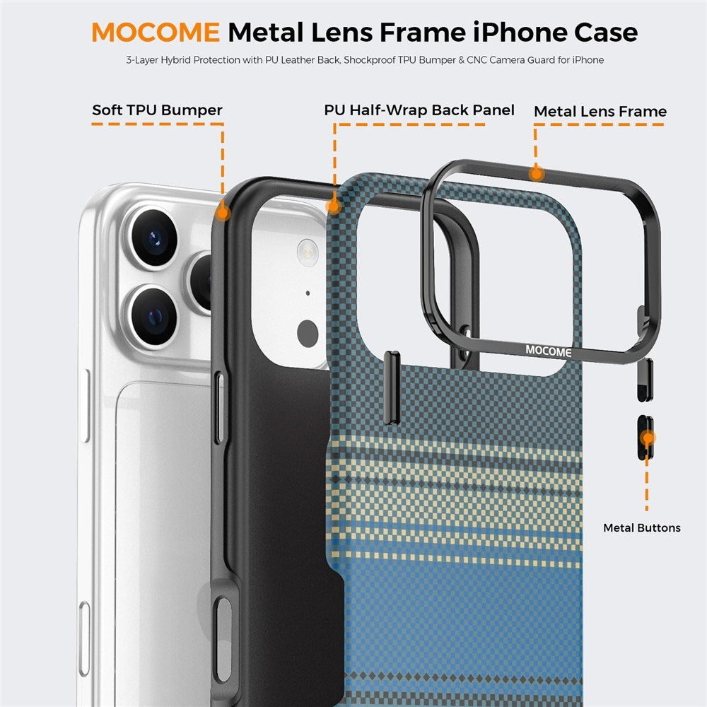 iPhone 18 Pro Max EIDERWOOD Deksel med Mønstret Kunstskinn Bakside – MagSafe Kompatibel - Blå
