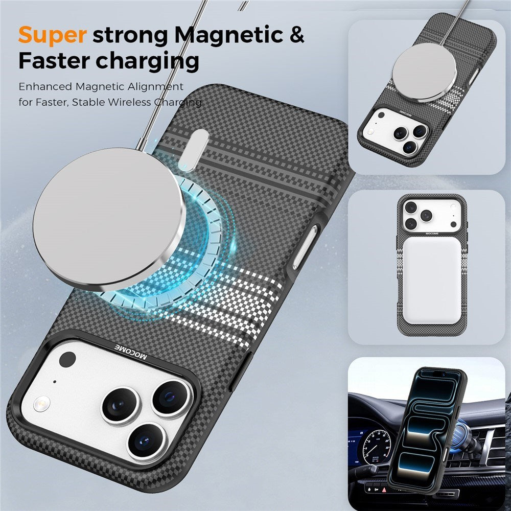 iPhone 18 Pro Max EIDERWOOD Deksel med Mønstret Kunstskinn Bakside – MagSafe Kompatibel - Grå