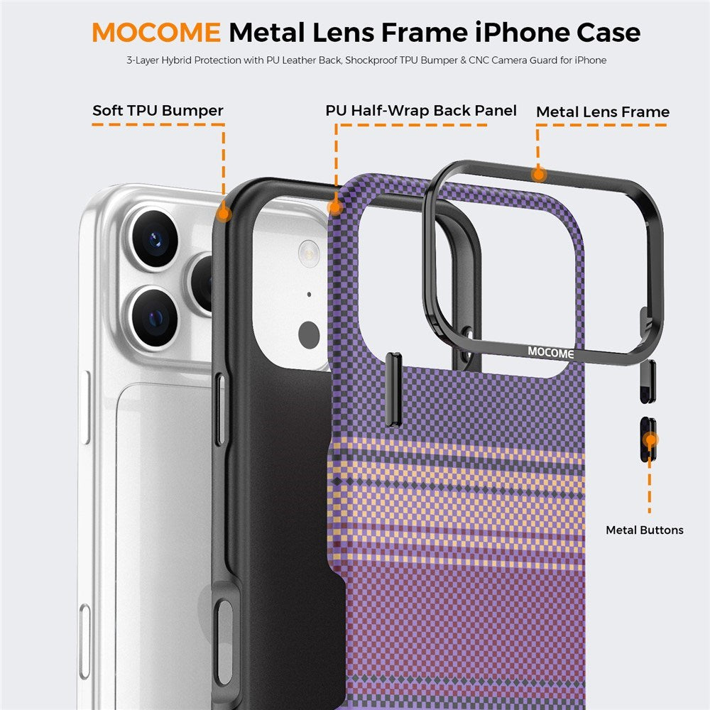 iPhone 18 Pro Max EIDERWOOD Deksel med Mønstret Kunstskinn Bakside – MagSafe Kompatibel - Lilla
