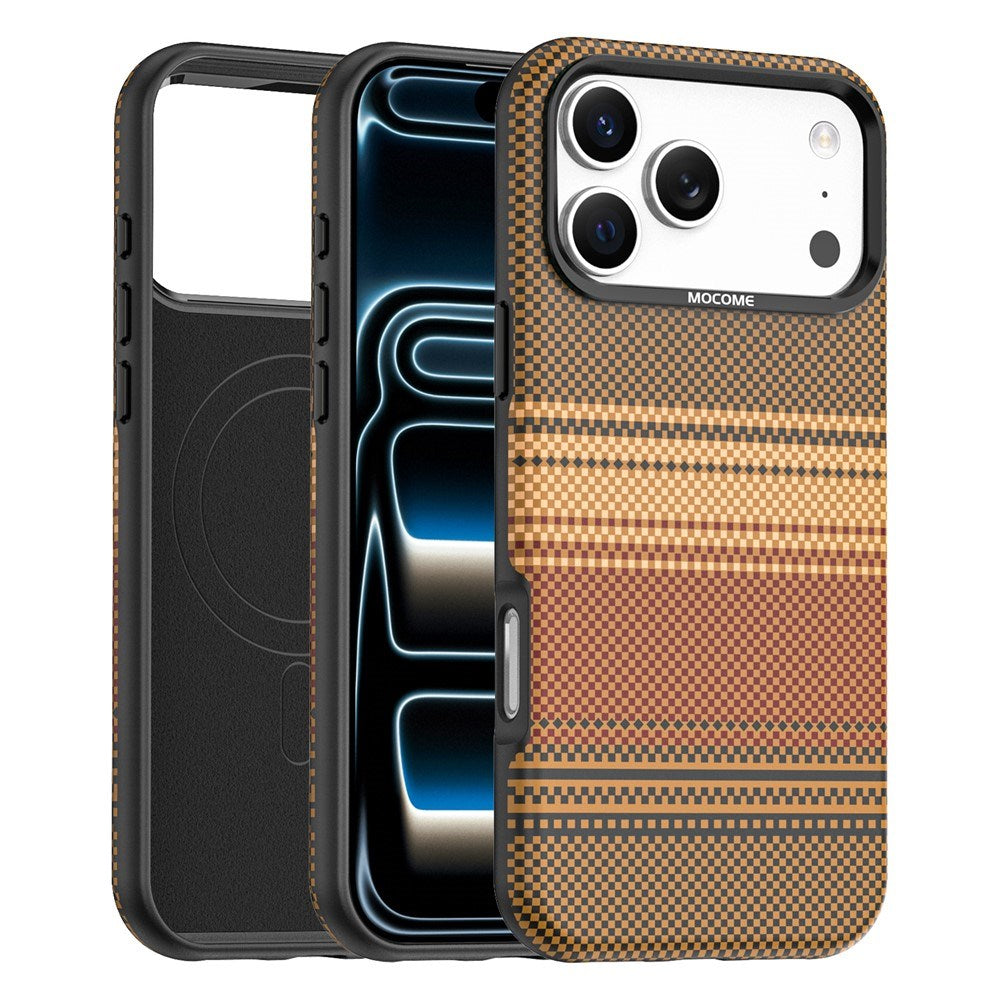 iPhone 18 Pro Max EIDERWOOD Deksel med Mønstret Kunstskinn Bakside – MagSafe Kompatibel - Brun