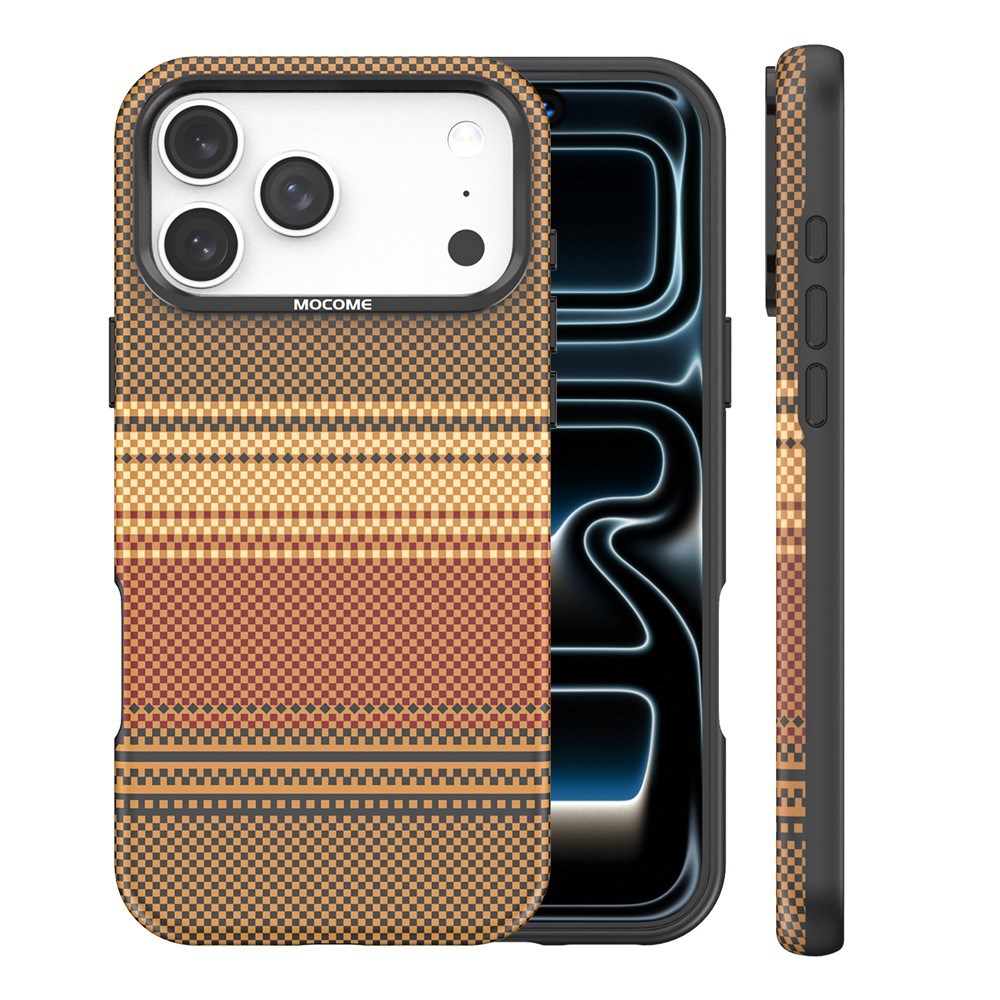 iPhone 18 Pro Max EIDERWOOD Deksel med Mønstret Kunstskinn Bakside – MagSafe Kompatibel - Brun