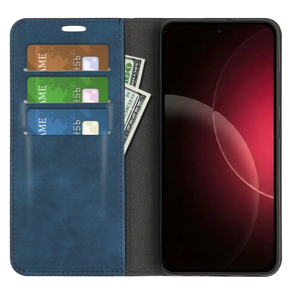 Xiaomi 18 Pro Max EIDERWOOD Flip Deksel i Kunstskinn med Lommebok og Stativfunksjon - Blå