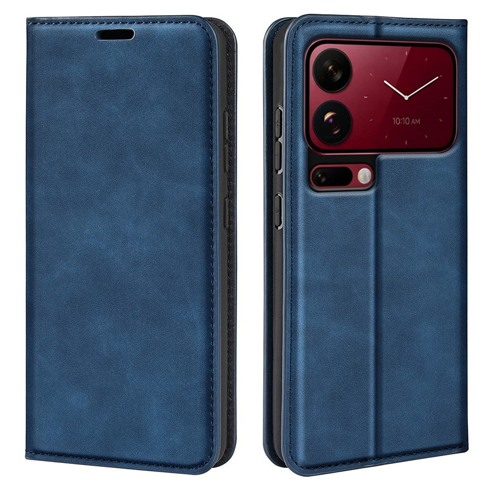 Xiaomi 18 Pro EIDERWOOD Flip Deksel i Kunstskinn med Lommebok og Stativfunksjon - Blå