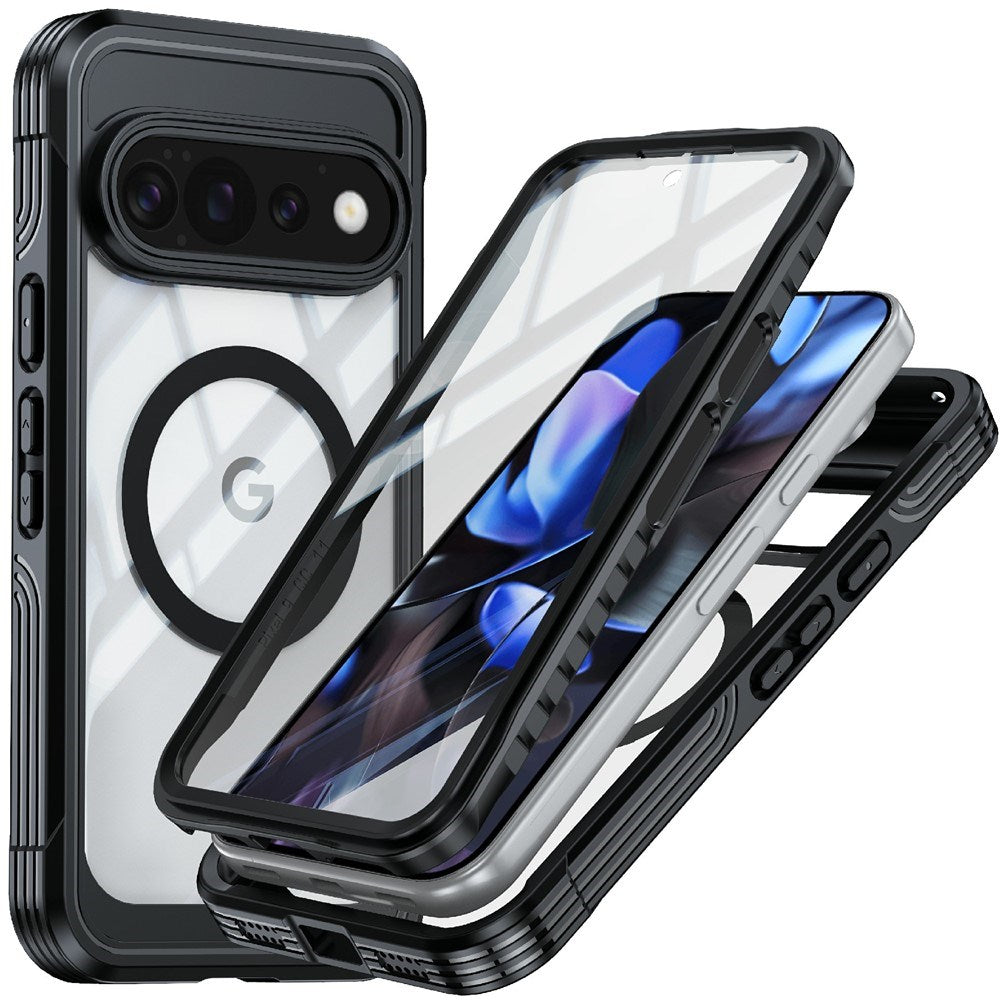Google Pixel 11 Pro XL Støtsikkert Deksel med Innebygd Skjermbeskytter - Gjennomsiktig / Svart
