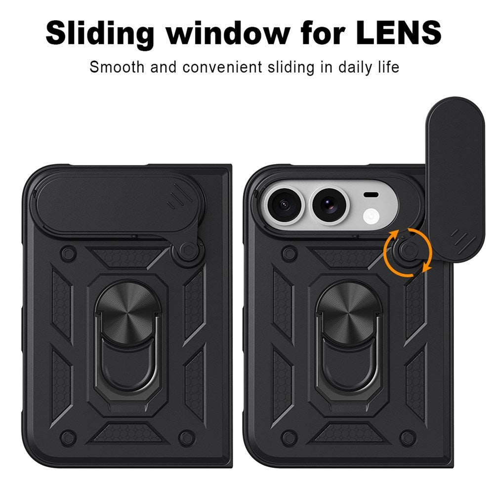 iPhone Fold EIDERWOOD Hybrid Håndverker Deksel m. Kickstand & Cam Slider - Sølv