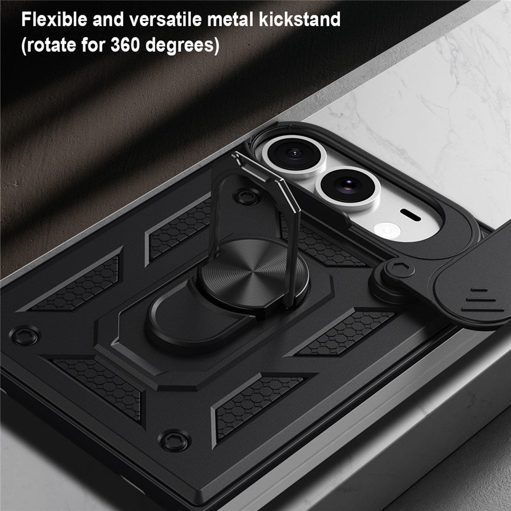 iPhone Fold EIDERWOOD Hybrid Håndverker Deksel m. Kickstand & Cam Slider - Sølv