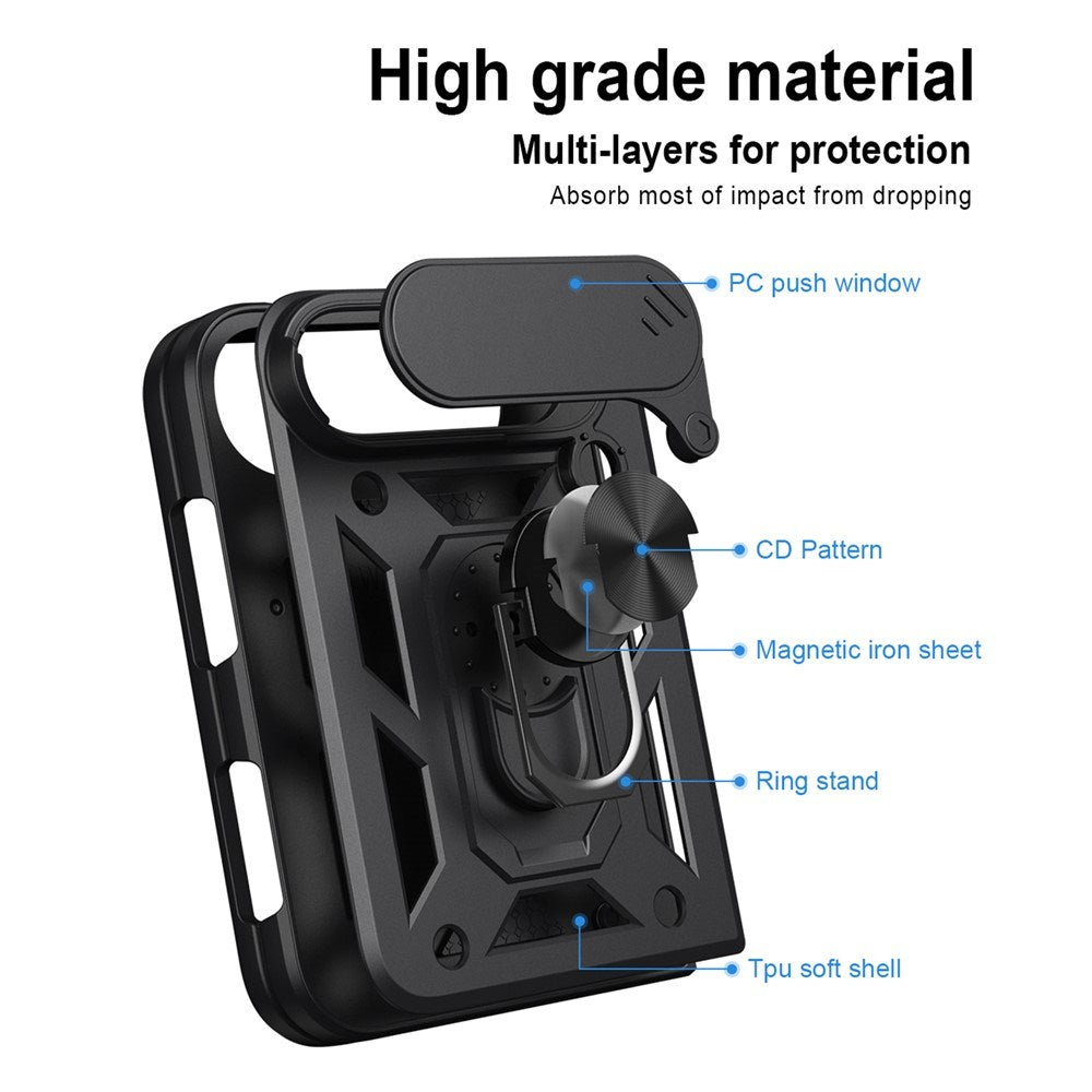 iPhone Fold EIDERWOOD Hybrid Håndverker Deksel m. Kickstand & Cam Slider - Sølv