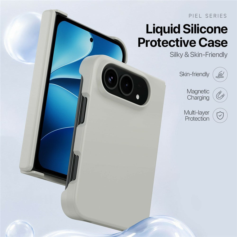 iPhone Fold DUX DUCIS Piel Series Silikon Deksel – MagSafe Kompatibelt - Grå