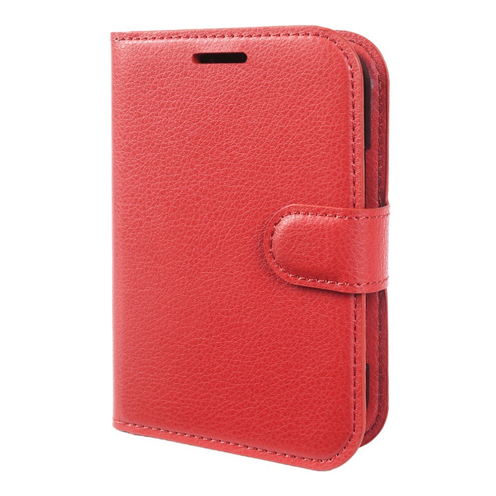 iPhone Fold EIDERWOOD Kunstskinn Flip Deksel m. Kortholder & Ståfunksjon - Rød